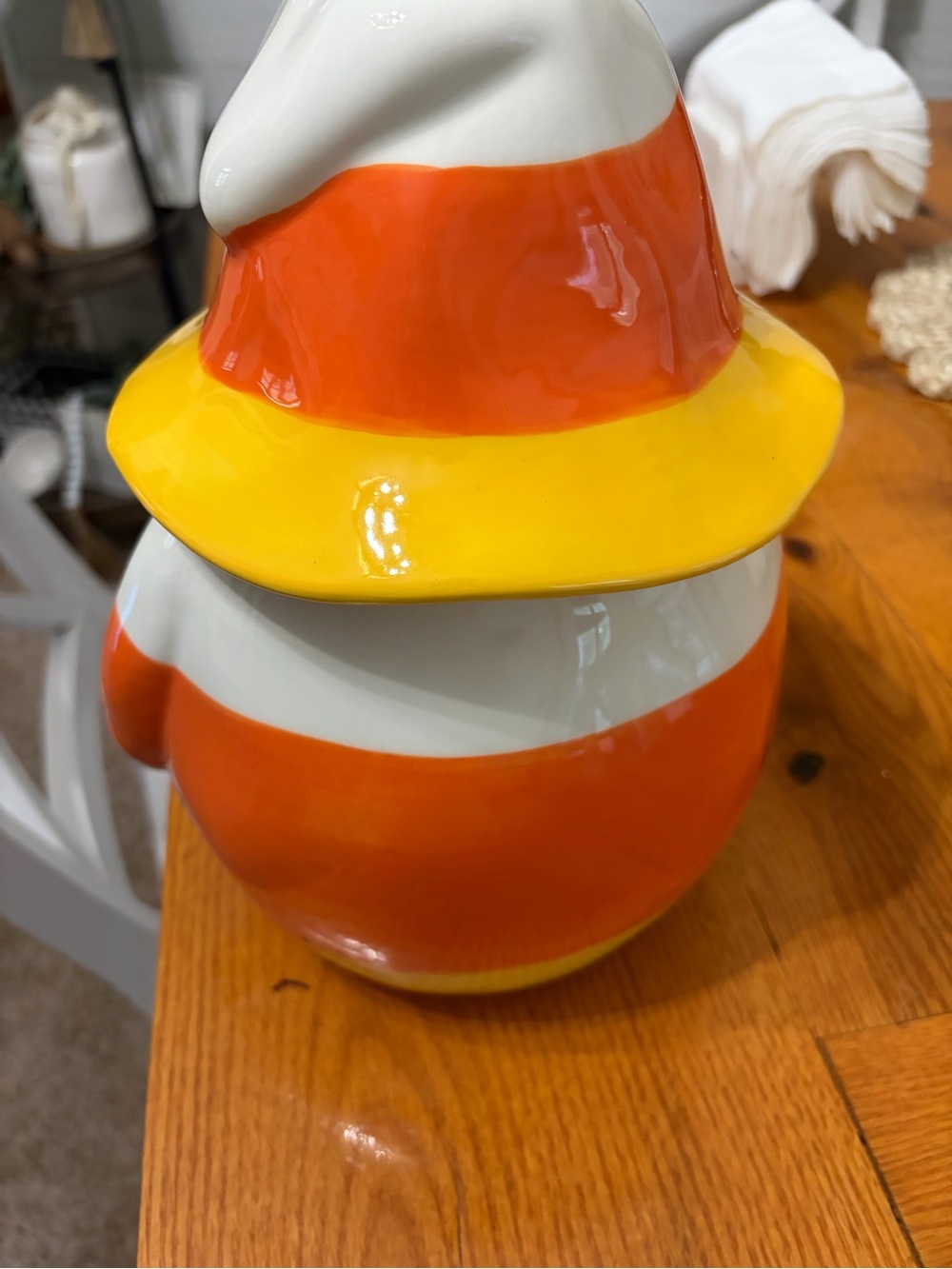 Rae Dunn  MAGIC' Gnome Cookie Jar - Candy Corn canister - Picture 3 of 6